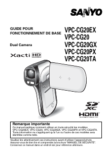 Mode d’emploi Sanyo VPC-CG20 Xacti Caméscope