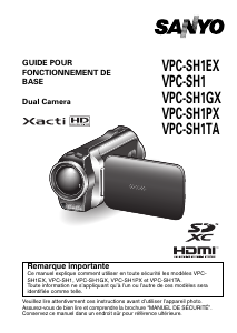 Mode d’emploi Sanyo VPC-SH1TA Xacti Caméscope