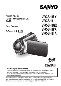Mode d’emploi Sanyo VPC-SH1PX Xacti Caméscope