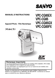 Mode d’emploi Sanyo VPC-CG65 Xacti Caméscope