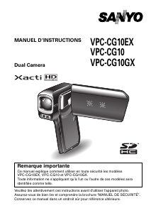Mode d’emploi Sanyo VPC-CG10EX Xacti Caméscope