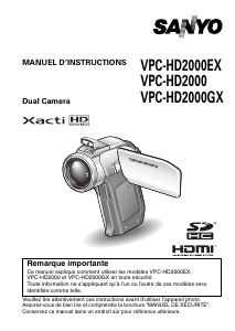 Mode d’emploi Sanyo VPC-HD2000GX Xacti Caméscope
