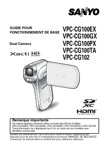 Mode d’emploi Sanyo VPC-CG100TA Xacti Caméscope