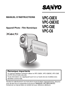 Mode d’emploi Sanyo VPC-C6EXE Xacti Caméscope
