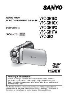Mode d’emploi Sanyo VPC-GH1TA Xacti Caméscope