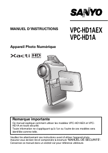 Mode d’emploi Sanyo VPC-HD1AEX Xacti Caméscope