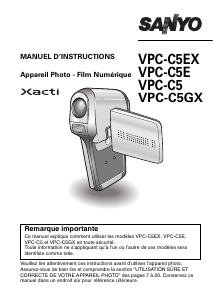 Mode d’emploi Sanyo VPC-C5EX Xacti Caméscope