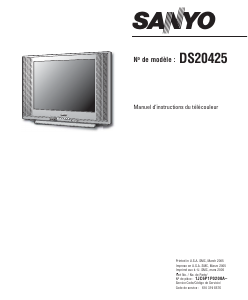 Mode d’emploi Sanyo DS20425 Téléviseur