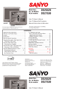 Manual Sanyo DS27530 Television