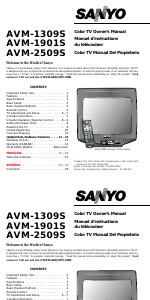 Mode d’emploi Sanyo AVM-1901S Téléviseur