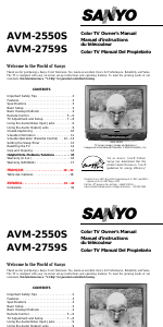 Manual Sanyo AVM-2759S Television