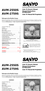 Manual de uso Sanyo AVM-2550S Televisor