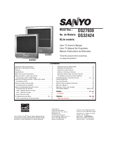 Mode d’emploi Sanyo DS32424 Téléviseur