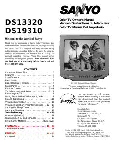 Manual de uso Sanyo DS13320 Televisor