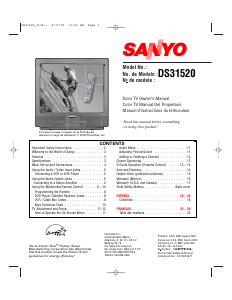 Manual Sanyo DS31520 Television