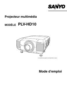 Mode d’emploi Sanyo PLV-HD10 Projecteur