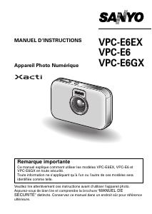 Mode d’emploi Sanyo VPC-E6GX Xacti Appareil photo numérique