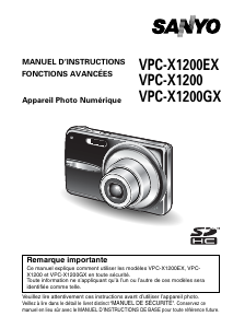 Mode d’emploi Sanyo VPC-X1200 Appareil photo numérique