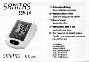 Manual Sanitas SBM 14 Blood Pressure Monitor