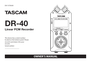 Manual Tascam DR-40 Audio Recorder