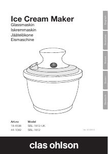 Bruksanvisning Clas Ohlson SBL-1812 Iskremmaskin