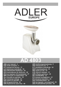 Brugsanvisning Adler AD 4803 Kødhakker