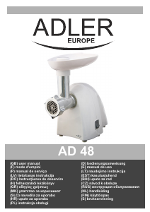 Manual Adler AD 48 w Picadora de carne
