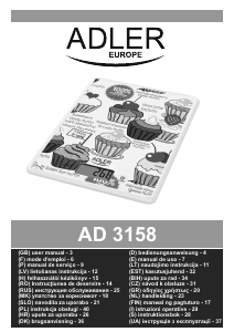Посібник Adler AD 3158 Кухонні ваги