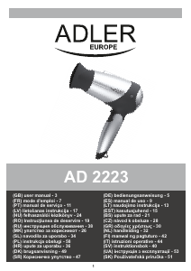 Handleiding Adler AD 2223 Haardroger