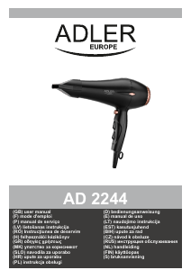 Manual Adler AD 2244 Secador de cabelo