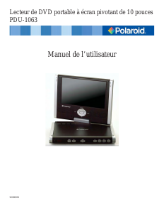 Mode d’emploi Polaroid PDU-1063 Lecteur DVD