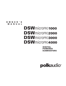 Bedienungsanleitung Polk Audio DSW MicroPRO 4000 Subwoofer