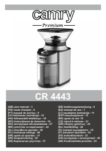Manual Camry CR 4443 Râșniță de cafea