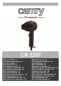 Mode d’emploi Camry CR 2257 Sèche-cheveux