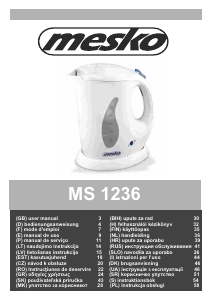 Mode d’emploi Mesko MS 1236c Bouilloire