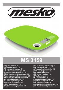 Руководство Mesko MS 3159w Кухонные весы