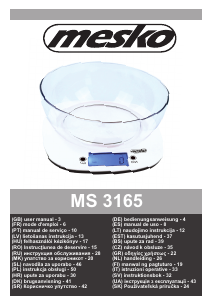 Посібник Mesko MS 3165 Кухонні ваги