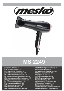 Manual Mesko MS 2249 Secador de cabelo