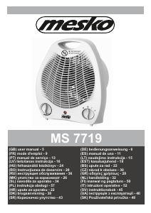Manuale Mesko MS 7719 Termoventilatore