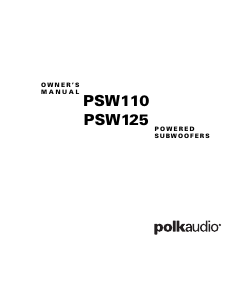 Handleiding Polk Audio PSW110 Subwoofer