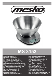 Руководство Mesko MS 3152 Кухонные весы