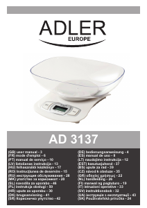 Посібник Adler AD 3137w Кухонні ваги