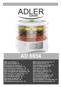 Manual Adler AD 6654 Desidratador de alimentos