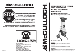 Mode d’emploi McCulloch MCS2001 Broyeur à végétaux