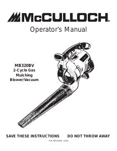 Manual de uso McCulloch MB320BV Soplador de hojas