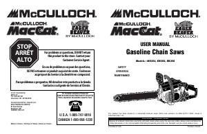 Manual de uso McCulloch MS354 Sierra de cadena