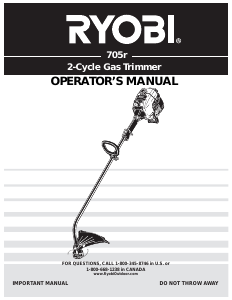 Manual de uso Ryobi 705r Cortabordes