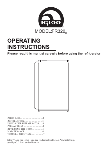 Manual Igloo FR320B Refrigerator