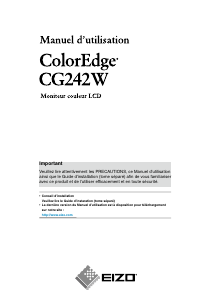 Mode d’emploi Eizo ColorEdge CG242W Moniteur LCD