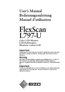 Mode d’emploi Eizo FlexScan L797-U Moniteur LCD